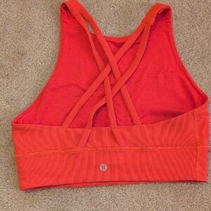 Lululemon Coral Sports Bra with High Neckline and Crossback Straps